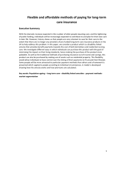 Flexible and affordable methods of paying for long