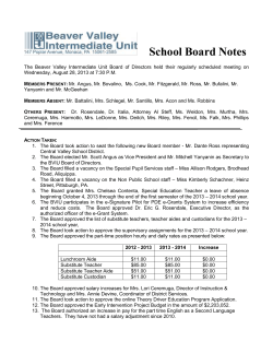 School Board Notes - Beaver Valley Intermediate Unit