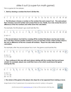 strike it out! (a super-fun math game!)