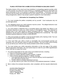 FILING A PETITION FOR A HOME STATUS OFFENSE IN OAKLAND