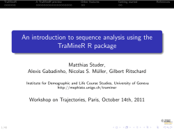 An introduction to sequence analysis using the TraMineR R