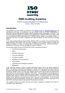ISMS auditing guideline