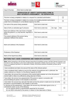 DOLS form 3a - BIA no deprivation