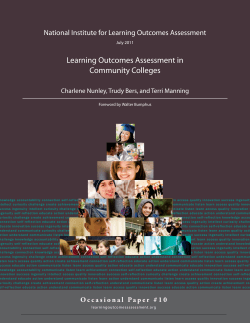 Learning Outcomes Assessment in Community Colleges