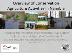 Overview of Conservation Agriculture Activities in Namibia