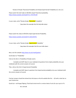 Review of Simple Theoretical Probability and Simple Experimental
