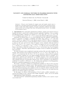TANGENT AND NORMAL VECTORS TO FEASIBLE REGIONS