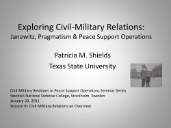 Exploring Civil-Military Relations: Janowitz, Pragmatism