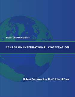 Center on InternatIonal CooperatIon