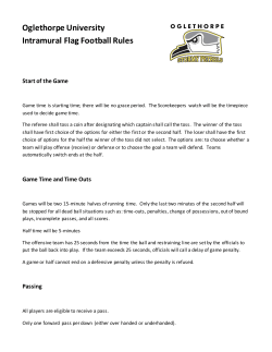 Oglethorpe University Intramural Flag Football Rules