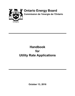 Handbook for Utility Rate Applications