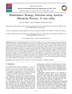 Maintenance Strategy Selection using Analytic Hierarchy Process: A
