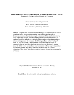 Public Goods in the Development of Additive Manufacturing Capacity
