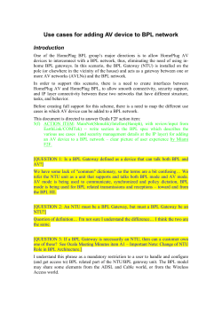 Use cases for adding AV device to BPL network