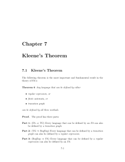 Chapter 7 Kleene`s Theorem