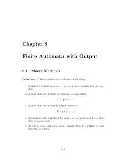 Chapter 8 Finite Automata with Output