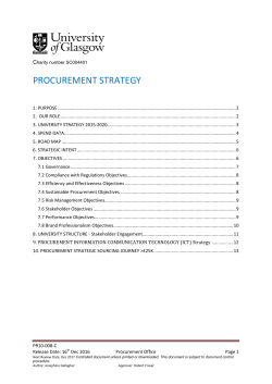 procurement strategy - University of Glasgow