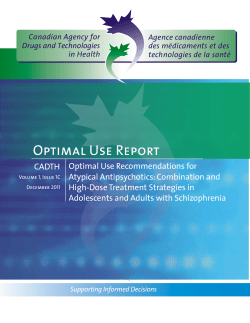 Optimal Use Recommendations for Atypical Antipsychotics