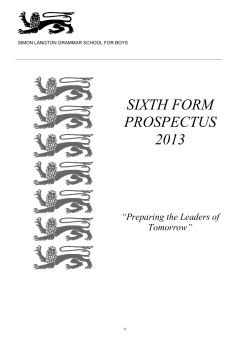 the sixth form - Simon Langton Grammar School For Boys