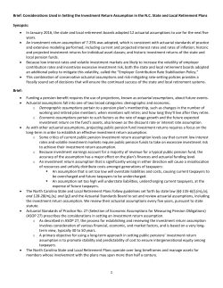 Considerations Used in Setting the Investment Return Assumption in