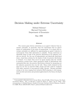 Decision Making under Extreme Uncertainty