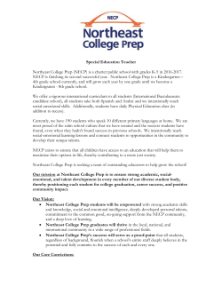 Special Education Teacher Northeast College Prep (NECP) is a