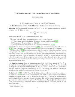 AN OVERVIEW OF THE DECOMPOSITION THEOREM 1. Statement