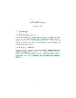 GoPanda2 Manual