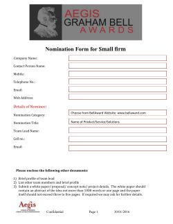 Bell Award Sponsorship Registration Form