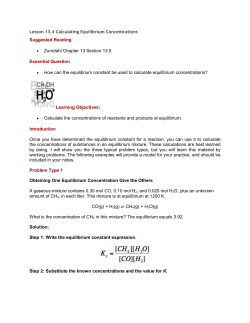 Lesson 13.4 calculating equilibrium concentrations