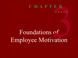 Foundations of Employee Motivation