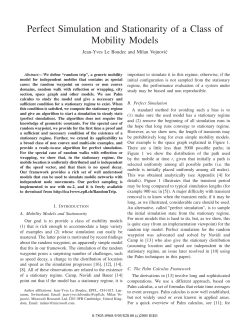 Perfect Simulation and Stationarity of a Class of Mobility Models