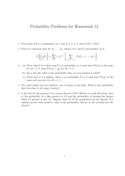 Probability Problems for Homework 13