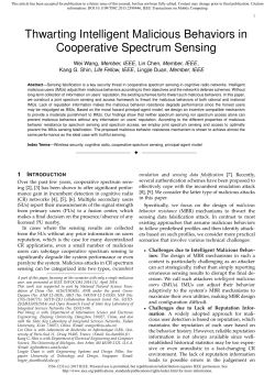 Thwarting Intelligent Malicious Behaviors in Cooperative Spectrum