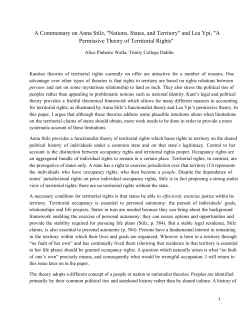 "Nations, States, and Territory" and Lea Ypi