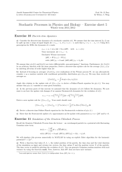 Stochastic Processes in Physics and Biology &ndash; Exercise sheet 5