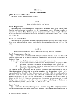 NC General Statutes - Chapter 1A 1 Chapter 1A. Rules of Civil