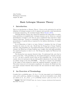 Basic Lebesgue Measure Theory1