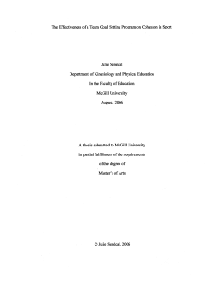 The Effectiveness of a Team Goal Setting