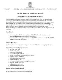 MSHDA NOFA Hardest Hit Funds - Michigan Association of Land