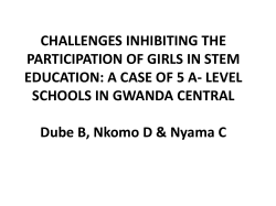 challenges inhibiting the participation of girls in stem education