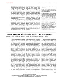 Toward Increased Adoption of Complex Care Management
