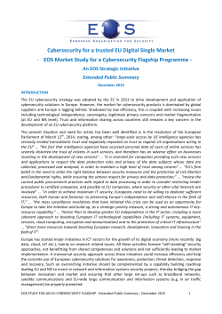 EOS Market Study for a Cybersecurity Flagship Programme