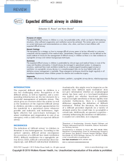 Expected difficult airway in children