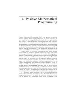 14. Positive Mathematical Programming