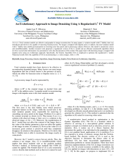 An Evolutionary Approach to Image Denoising Using A Regularized