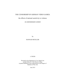 THE CENSORSHIP OF GERMAN VIDEO GAMES