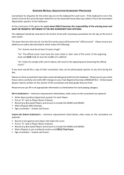 GOSFORD NETBALL ASSOCIATION SCORESHEET PROCEDURE