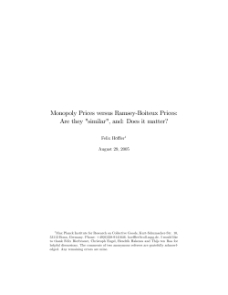 Monopoly Prices versus Ramsey%Boiteux Prices