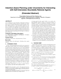 Intention-Aware Planning under Uncertainty for Interacting with Self